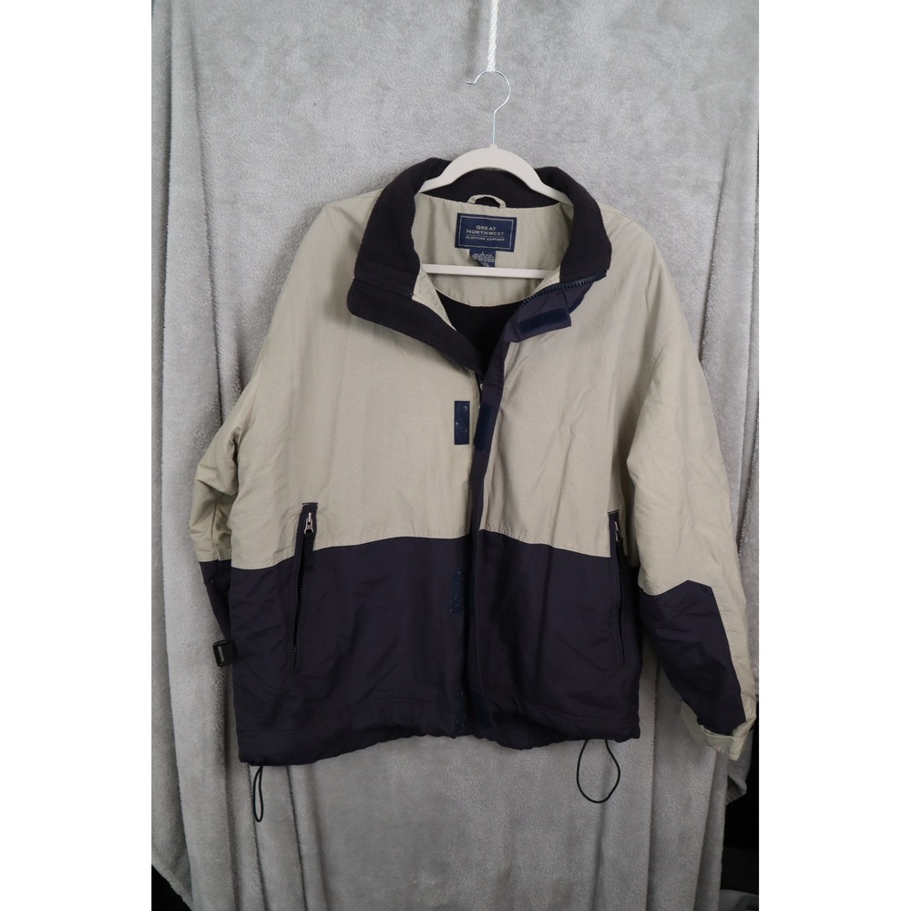 Great Northwest Clothing Company Jacket Coat Beige & Blue Mens Large